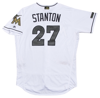 2017 Giancarlo Stanton Miami Marlins Memorial Day Weekend Game Used HOME RUN Jersey! - Used for 3 GAMES & 221st Career HOME RUN (MLB Authenticated)